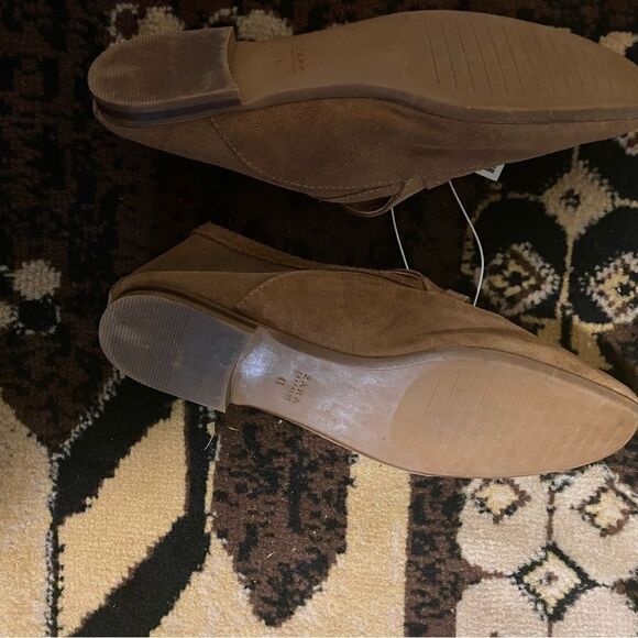 Zara Trafaluc Buckled Tan Suede loafers, size 10 - Picture 5 of 6